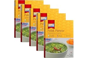 Ashoka Ready to Heat Meals 1932, Vegetarian Spinach Cheese Curry, Kosher Certified, All-Natural Portable Meals, Authentic Palak Paneer, Great for Picnics, No Preservatives, Pack of 10