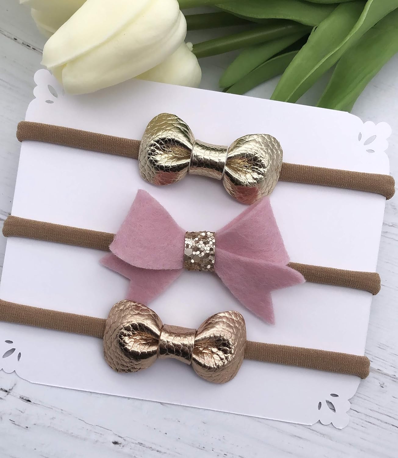 rose gold baby bow