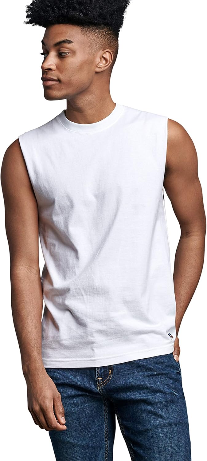 Russell Athletic Men's Cotton Performance Sleeveless Muscle T-Shirt at  Men’s Clothing store