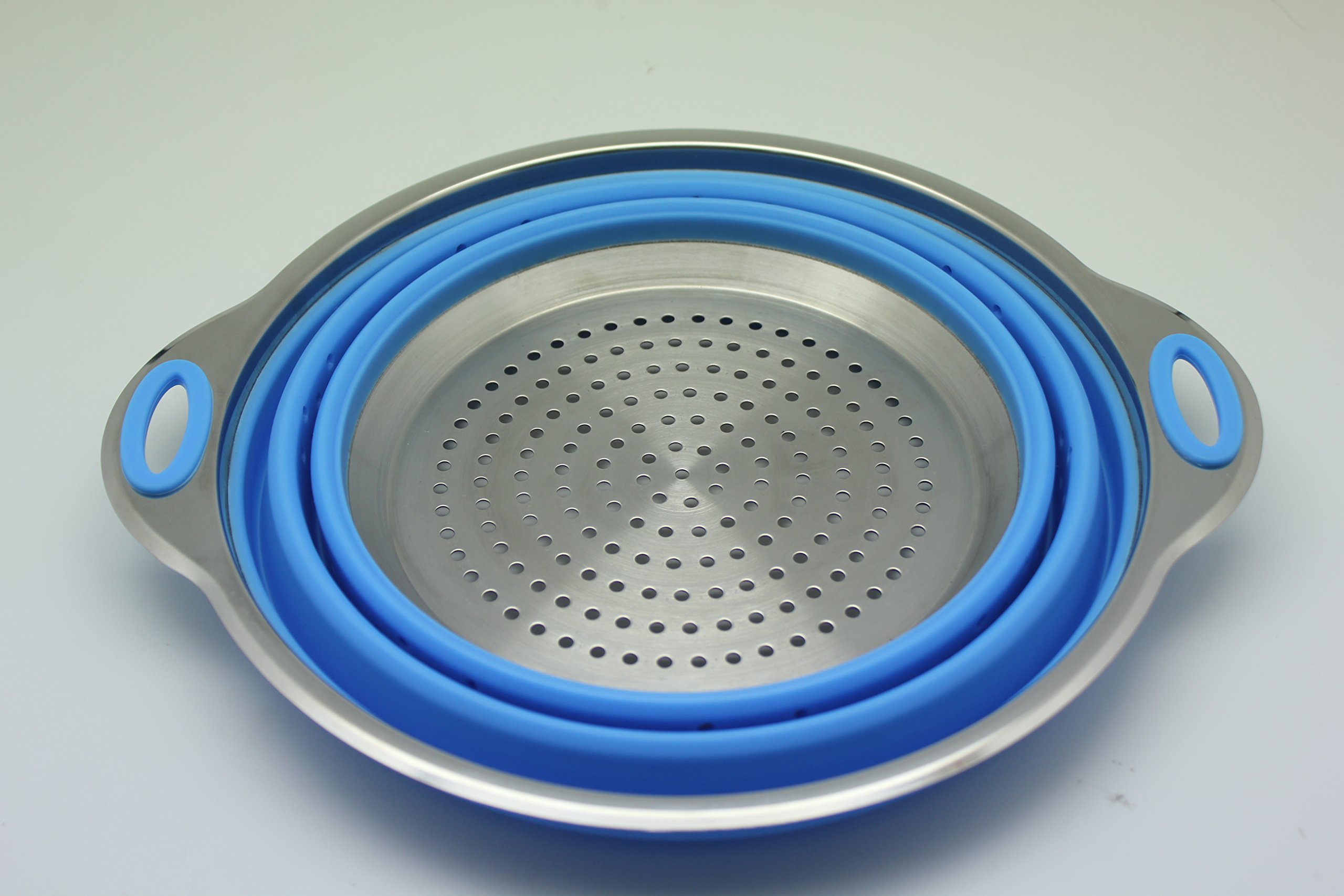 Sailing Premium Collapsible Silicone Colander/Strainer with Stainless
