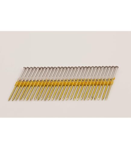 1000-Pack 3" X .120 304 Stainless Steel Collated Framing Nails – Ring Shank, Full Head, 20-22° Plastic Strip