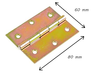 * Scharniere gelb verzinkt | halbbreit und breit | 3 Größen wählbar: 80 x 58 mm – 160 x 35 mm – 250 x 40 mm | Beschläge für T
