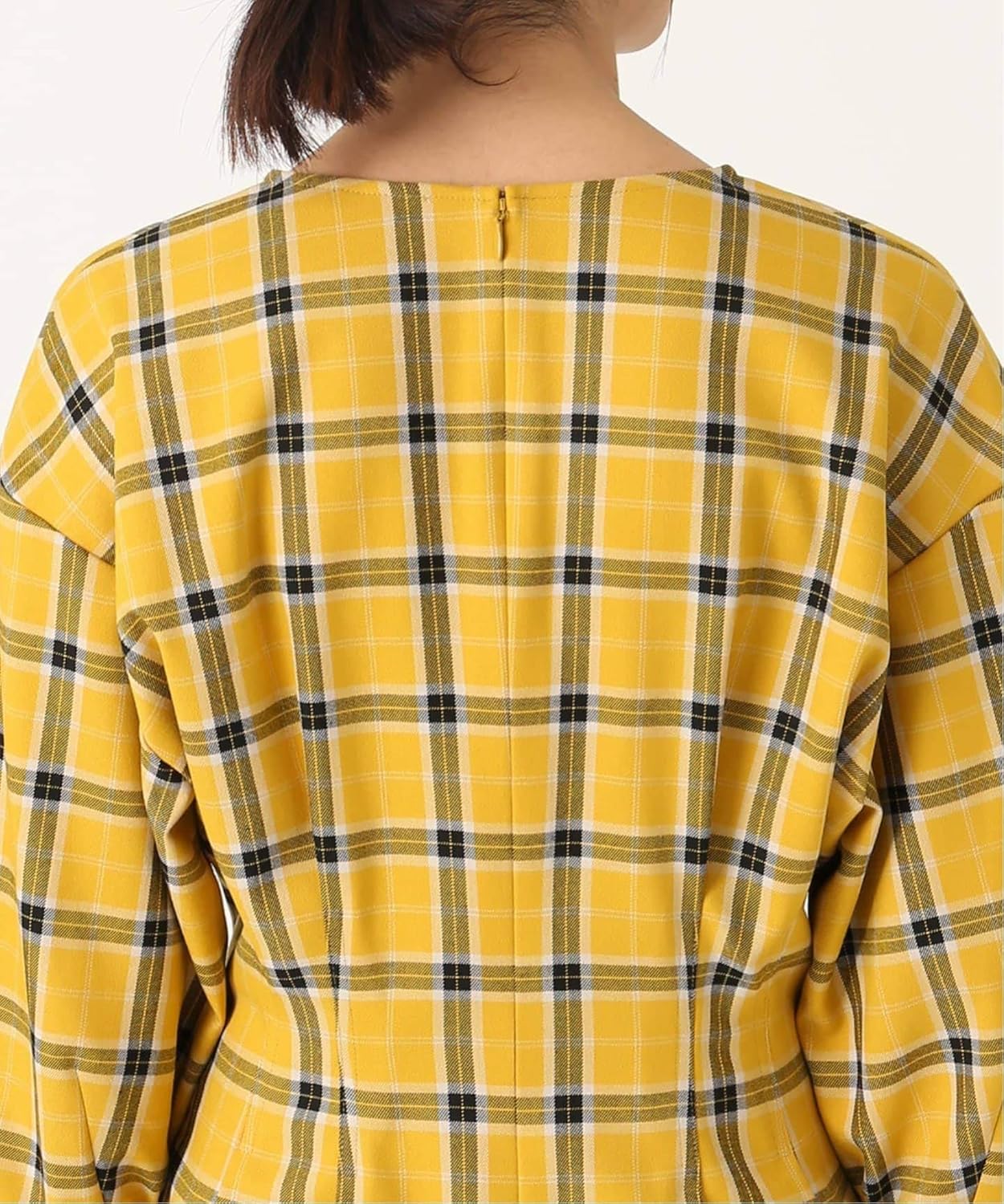 Amazon ヴェルメイユ パー イエナ チェックウエストシェイプワンピース 40 イエロー ワンピース チュニック 通販