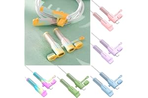 Charger Cable Protector 6 Sets (12pcs) Compatible with iPhone Charging Cable - Silicone Non-Slip Cord Savers, 3-in-1 Dustproo