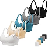 Angelhood Ribbed Nursing Bra Wireless V Neck Maternity Nursing Bra Low Cut Bralette Sleeping Breastfeeding with Extenders