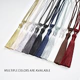 Pretty Jolly 2 Pack Long Tassel Curtain Tiebacks Grey Braided Rope Drape view 7