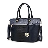 MKF Collection by Mia K. Signature Tote Bag for Women, Vegan Leather Top Handle Crossbody Bag Handbag Purse