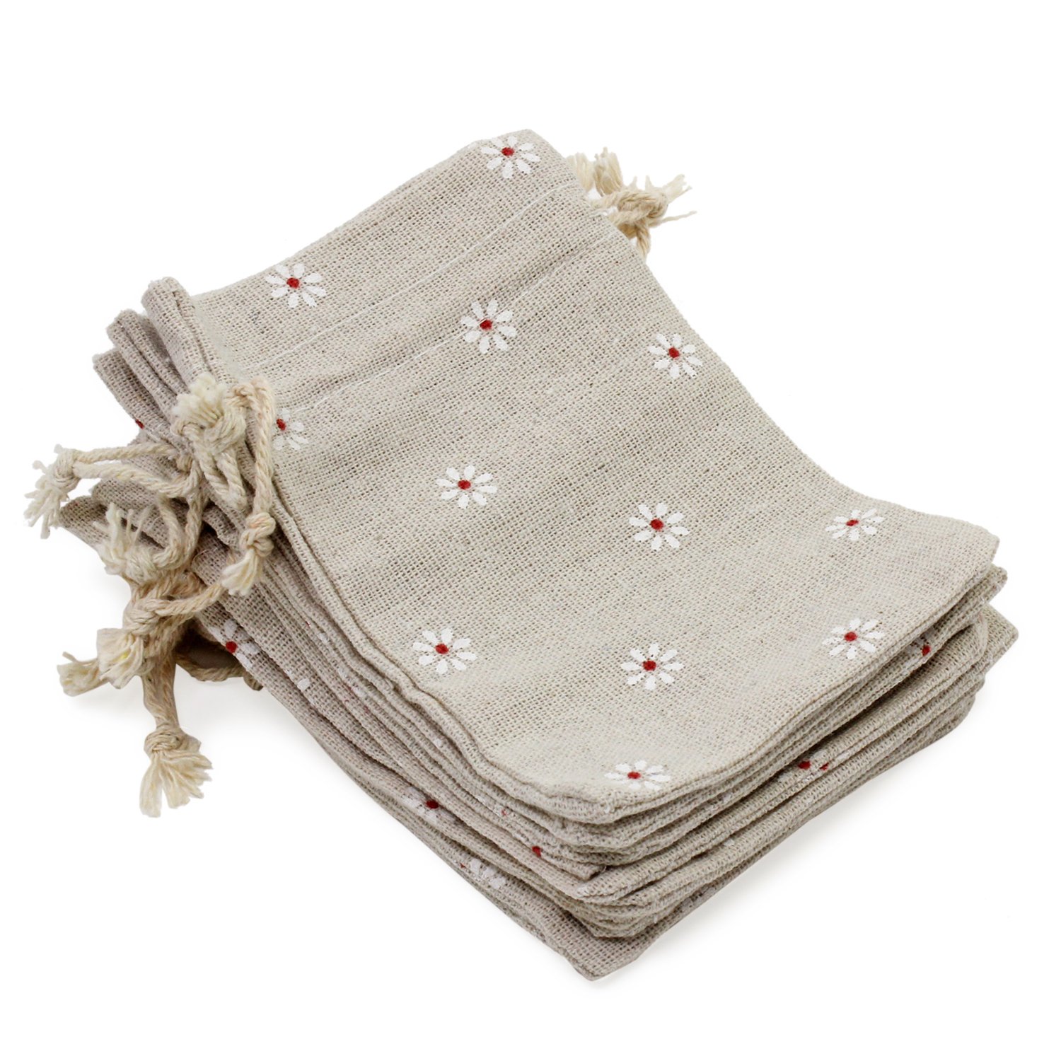 PsmGoods® Linen Bags Hessian Drawstring Bags Gift Bags Jewelry Favors Bags Burlap Lavender Sachet Drawstring Pouch Flax Cotton Jewelry Pouch Bag Wedding Decorations 10 * 14 cm Set of 20