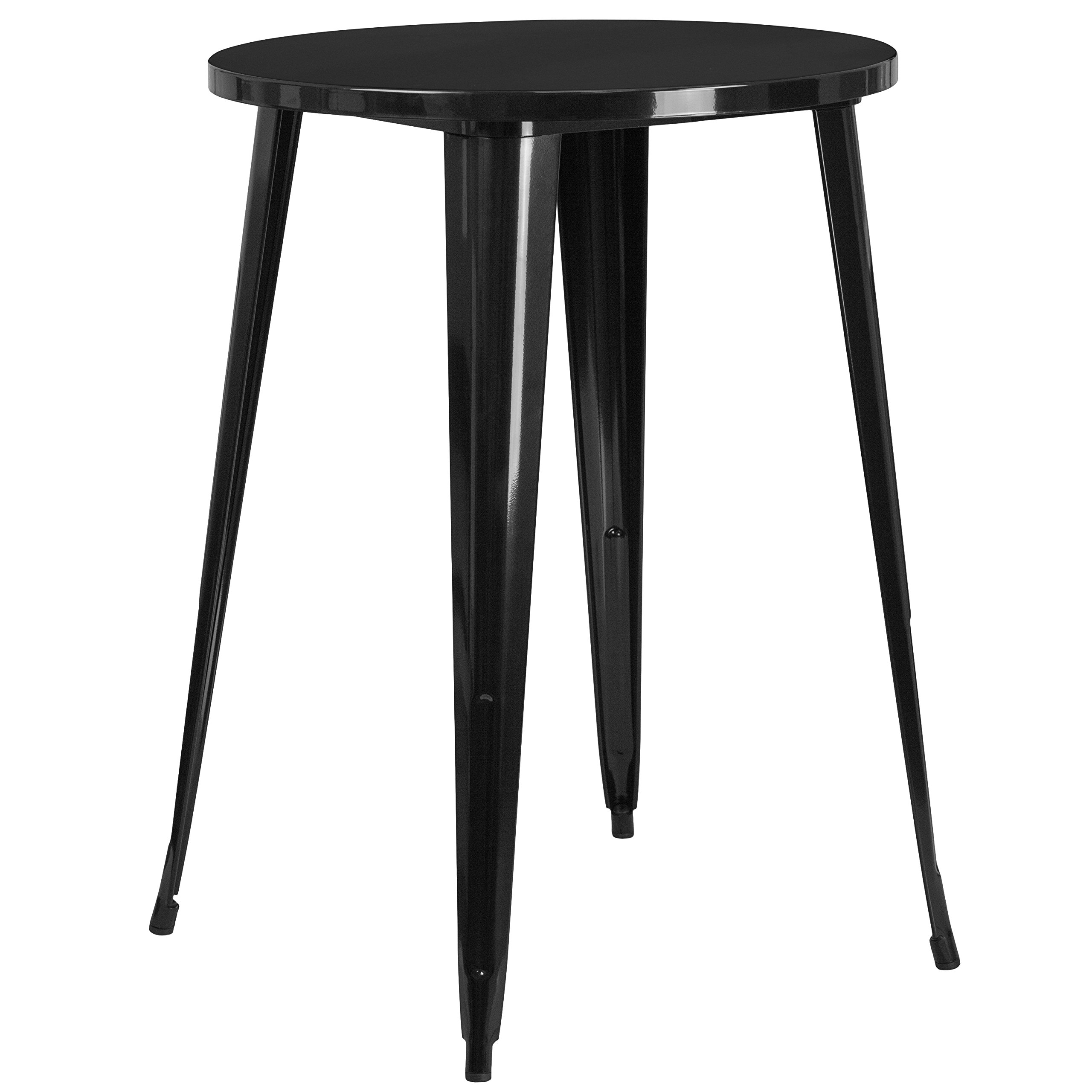 Flash Furniture 30'' Round Black Metal Indoor-Outdoor Bar Height Table