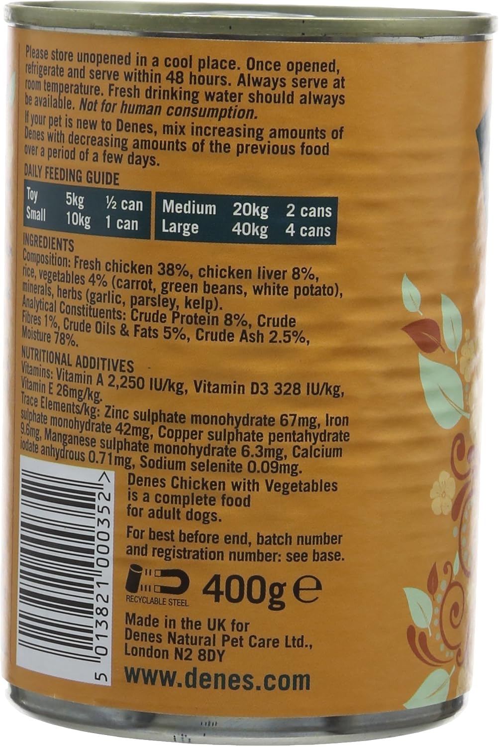Denes Complete Adult Wet Dog Food Chicken and Vegetables, 12 x 400 g, 400 g (Pack of 12) - Image 4