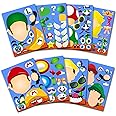 36Pcs Make-a-face Stickers, Make Your Own Stickers Fun Craft Project for Kids, Mixed and Matched with 8 Designs Characters Sticker for Party Decoration, Class Reward, Book Decor, Birthday Gifts