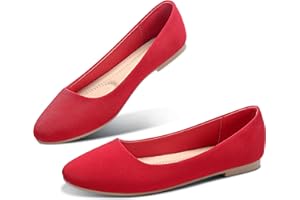 Obtaom Round Toe Women Flat Shoes Slip on Girls Dress Black Ballet Flats