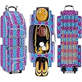 JMIANeodark Catchers Gear Bag with Wheels, Soft Rolling Baseball Bag for 4 Bats with Separate Shoe Compartment and Multi-space, Portable Softball for Men Women