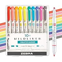 Zebra Pen Mildliner Double Ended Highlighter Set, Broad and Fine Point Tips, Assorted Refresh and Friendly Ink Colors, 10-Pac