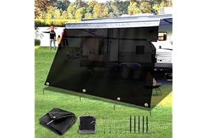GOPPER RV Awning Shade Screen with Zipper 8'x16'3", RV Awning Fabric Replacement Complete Kits for Trailer Camper, RV Awning 230GSM 8.2oz, 600D Durable Mesh Blocks 88% Sunlight, Improves Shade&Privacy