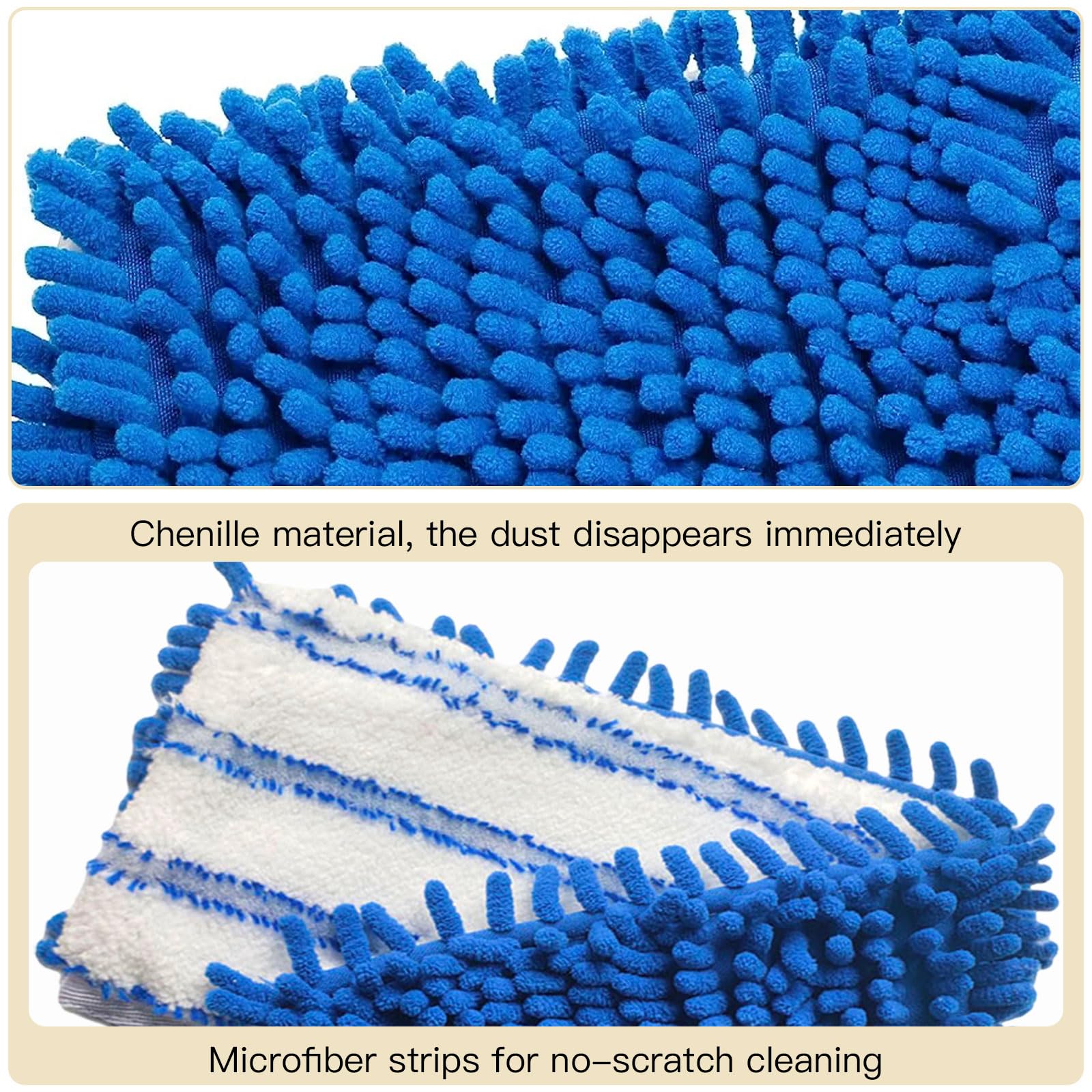 Dovcleing 2 Pack Microfiber Mop Refills Compatible with O-Cedar Dual-Action Flip Mop Resuable Replacement Mop Heads for Dry & Wet Use