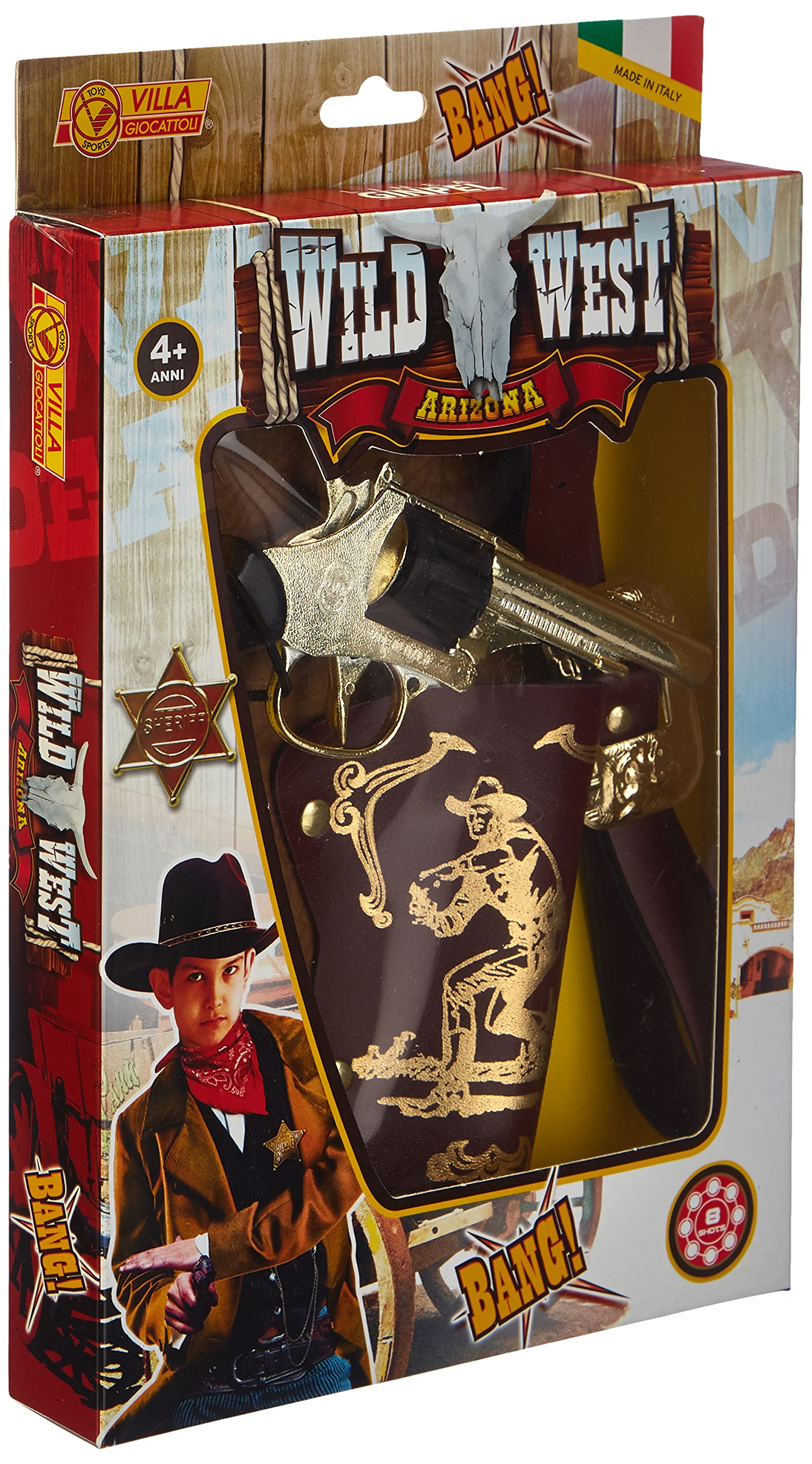 VILLA GIOCATTOLI Wild West Arizona Cow-Boy Diet-Cast Gun