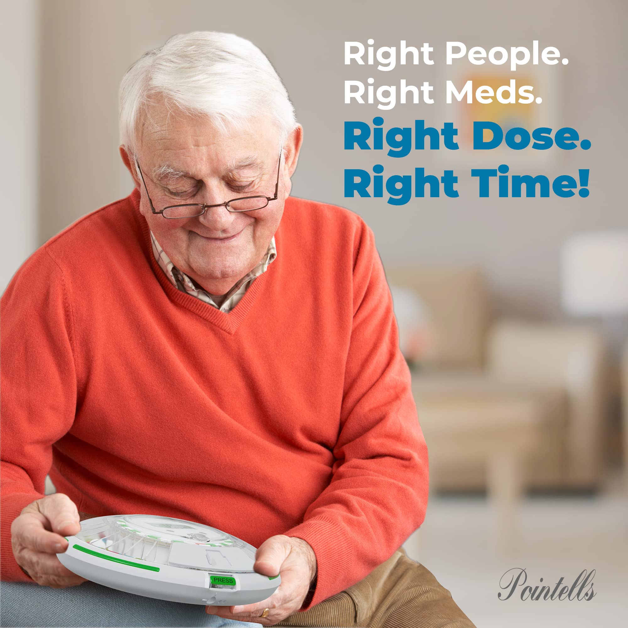 Pointells - Automatic Pill Dispenser with Sound Alarm for Timed Medicine Organizer - 28 Day Pill Dispenser Machine for Elderly with Alarm, Sound, Light - Timed Medication Dispenser Organizers
