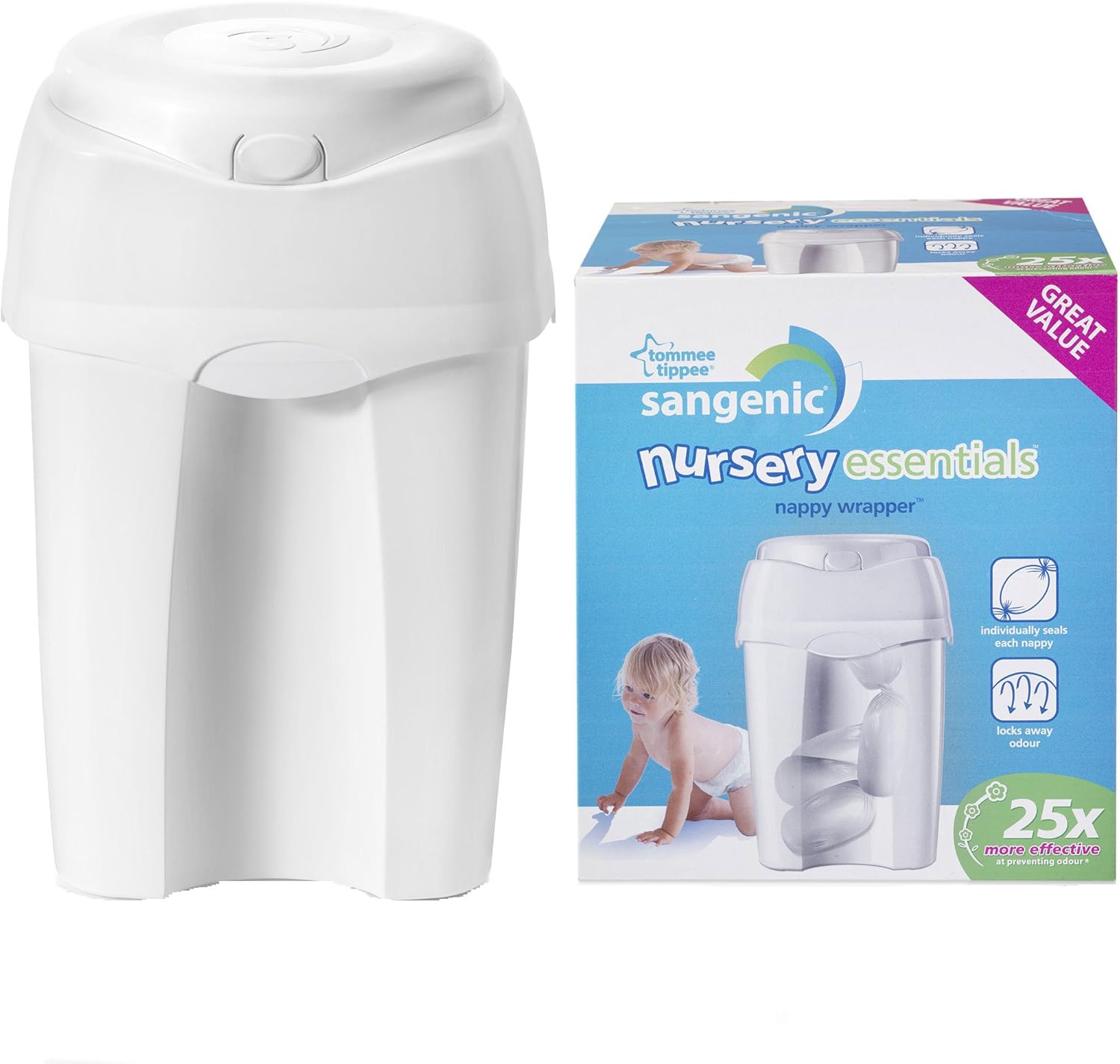 Tommee Tippee Poubelle à couches Sangenic "Nursery Essentials" + 1
