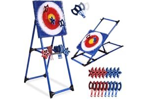SIDSKE Axe Throwing Game for Backyard - 8 Throwing Axes Set - Deluxe Foldable Plastic Axe Throwing Target Game for Adults Kids, Outdoor Games Carnival Games