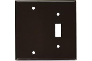 Leviton 2-Gang Brown 1-Toggle / 1-Blank Plastic Standard Wall Plate, 1-Pack, 85006