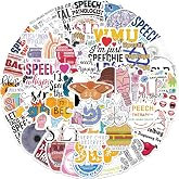 SLP Stickers Speech Therapy Decals 56PCS Speech Language Pathologist Decal | Dovipta Vinyl Waterproof Aesthetic Stickers for