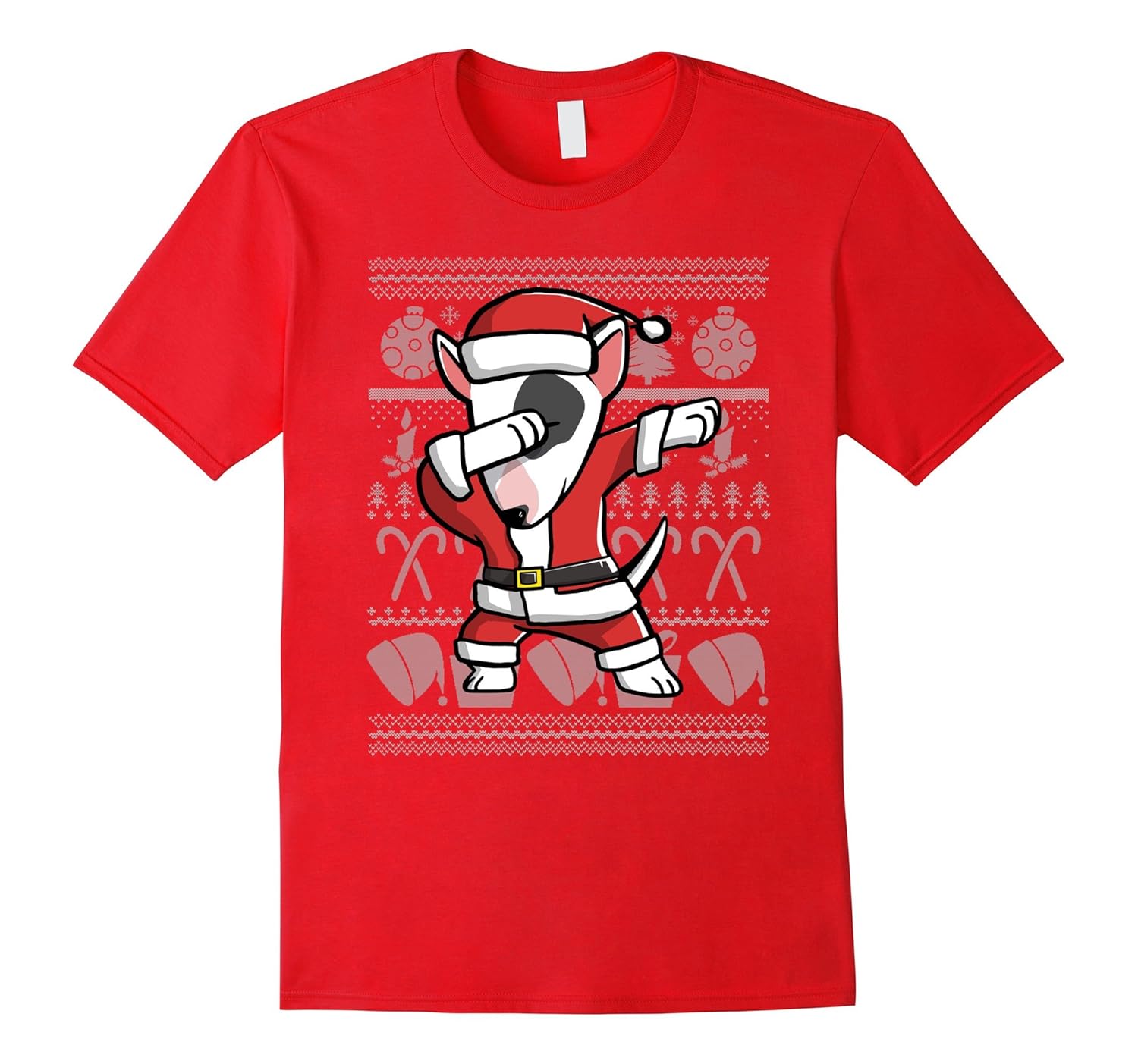 Dabbing English Bull Terrier Dog Ugly Christmas T-Shirt-ANZ