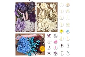 DALARAN 3 Pack Dried Pressed Flowers for Soap Candle Making and Resin Multiple Natural Pressed Flowers Colorful Decorative Dried Flowers for DIY Craft