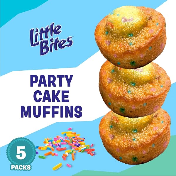 LITTLE BITES PARTY CAKE MUFFINS, 5 INDIVIDUAL PACKS, (1.5 OZ EACH), CAKE AND SPRINKLES MINI MUFFINS, 7.5 OZ MULTIPACK