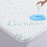 GOONIK Twin XL Mattress Protector, Breathable Bamboo Viscose Waterproof Twin Extra Long Size Mattress Pad Cover with 6-16 inc