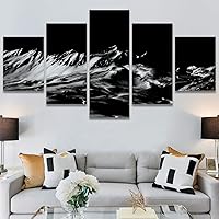 SIGNWIN 5 Panel Canvas Wall Art Modern Art Expressive Landscape Modern Mountain Top Multicolor Photography for Home Decorations Ready to Hang - 60