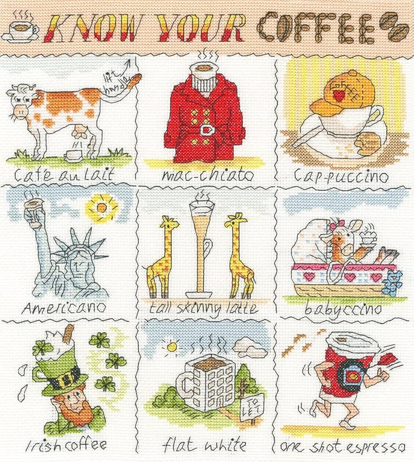 Bothy Threads Counted Cross Stitch Kit - Know Your Coffee