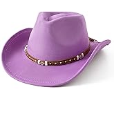 Jastore Faux-Suede Cowboy Hat for Kids Girls Boys with Shapeable Wide Brim Western Hats for Cowboys and Cowgirls