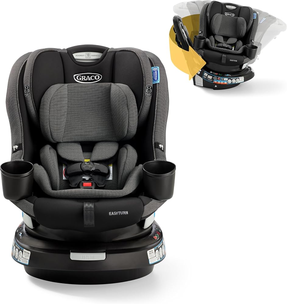 Graco EasyTurn 360 2-in-1 Rotating Convertible Car Seat, 360 Degree Rotating Infant to Toddler Rotating Car Seat, 2 Modes Rea