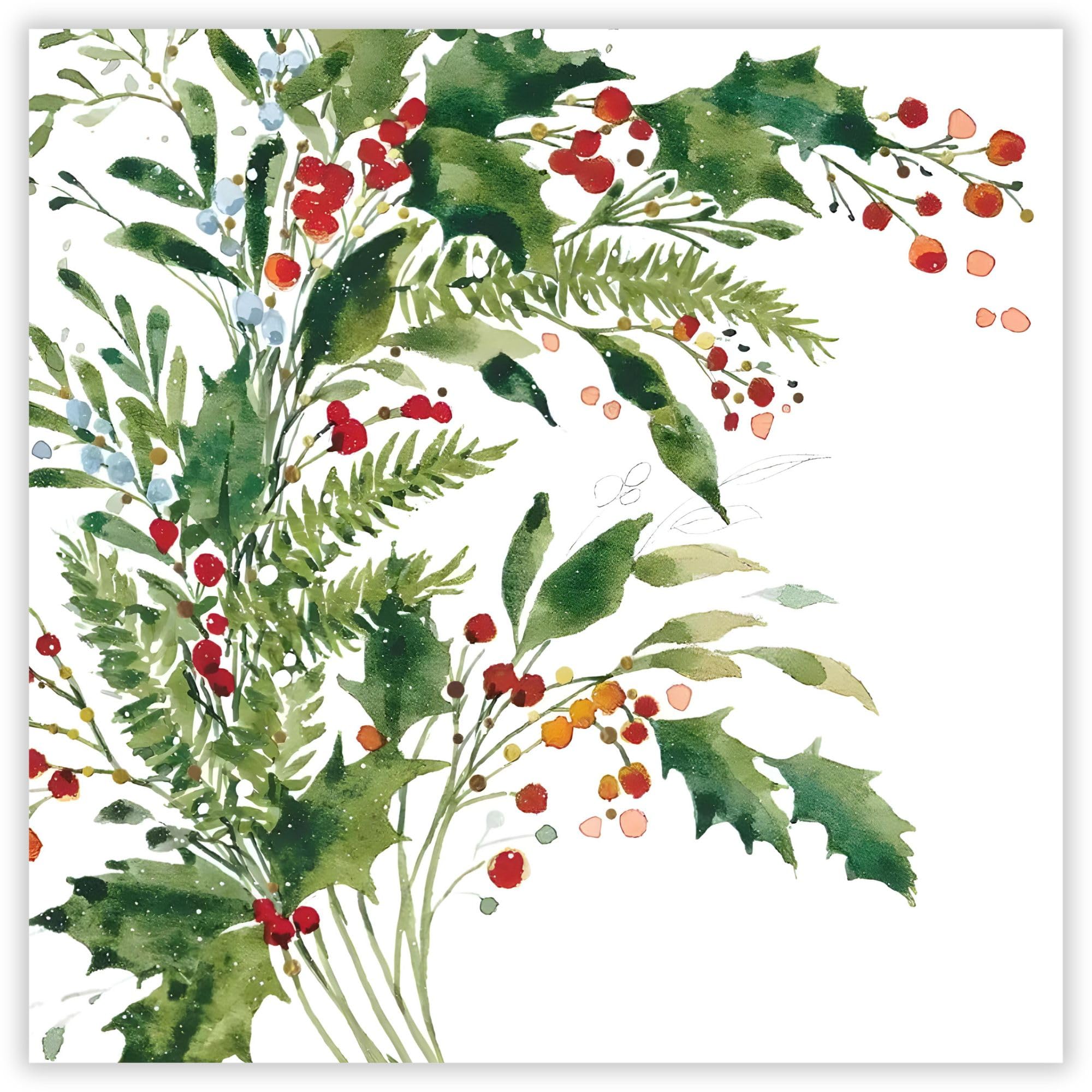 GBCC Charity Christmas Cards Pack of 10 - Charity Christmas Cards with Holly Botanical Design - Eco-Friendly Xmas Cards Multipack with Envelopes
