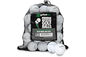 GolfBall Nut - Recycled Golf Balls for Titleist Mix- Premium Performance Used Golf Balls Bulk 3A Good Condition – Includes Mesh Bag – (24-48)-Pack, White