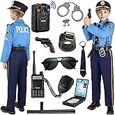 Luucio Police Costume for Kids, Kids Police Officer Costume for Boys with Accessories, Halloween Costumes for Boys