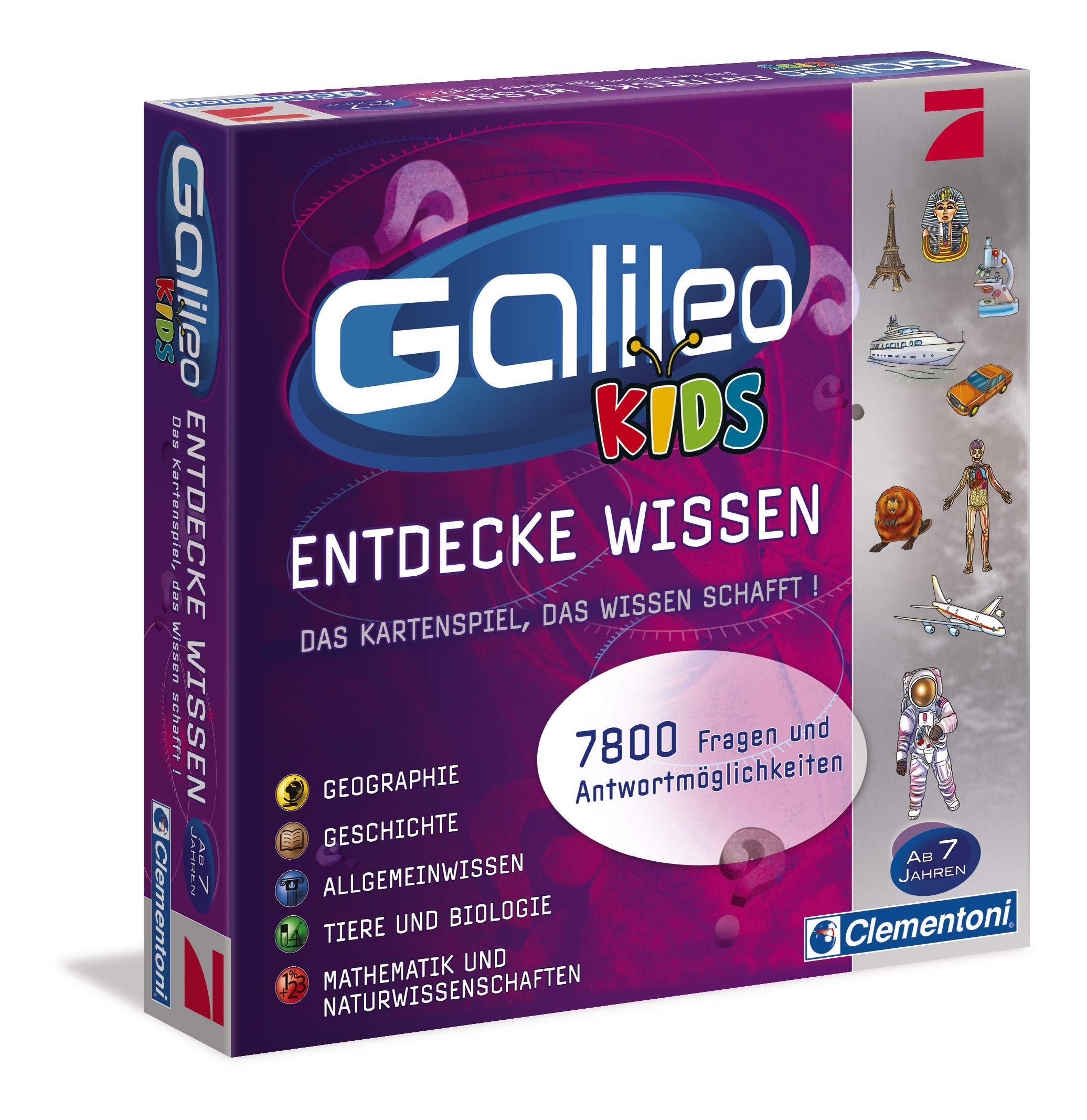 Clementoni Galileo Kids Das große Wissens-Quiz - Lehrreiches Kartenspiel Frage-Antwort-Spiel ab 7 Jahren - Allgemeinwissen & Spaß für die ganze Familie 69159 3