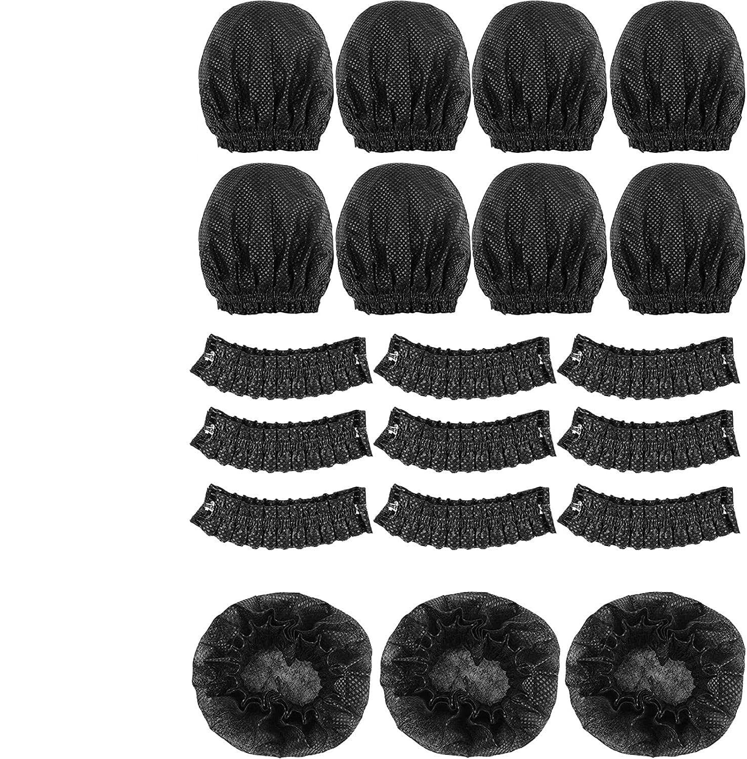 LATRAT 100 Pieces Disposable Non-Woven Microphone Cover, Microphone Foam Shield Windscreen, Perfect for KTV, Home, Karaoke, Bar, Interview, Most Portable Microphones (Black)