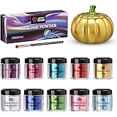 LET'S RESIN Chrome Powder,10 Colors Metallic Mirror Effect Chrome Powder for Nail, Holographic Pigment for Epoxy Resin, Slime, Crafting, Tumbler, Oil Painting