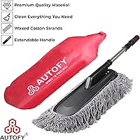 Autofy MULTI-PURPOSE Universal Extendable Car Duster Cotton Windshield Mop Dusting Polishing Interior Exterior Bike Flexible Cleaning Brush (Black)