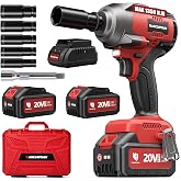 ARCCAPTAIN Cordless Impact Wrench 996Ft-lbs(1350N.m), 1/2 Inch Impact Gun | 20V 2x4.0Ah Batteries, Fast Charger, 3 Variable Speeds, LED Light, High-Rate Impact Driver for Truck/Car/Pickup