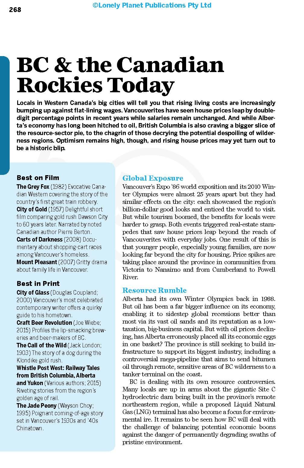 Lonely Planet British Columbia & the Canadian Rockies (Regional Guide) Lonely Planet British Columbia & the Canadian Rockies (Regional Guide) Paperback
