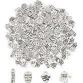 FINGERINSPIRE 200Pcs 4 Shapes Alloy Word Message Charms Pendants Handmade Made with Love Charms Oval/Heart/Rectangle/Hand Shapes Jewelry Making Accessories for DIY Necklaces, Bracelets, Key Chains