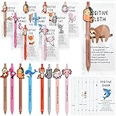Landical 32 Set Positive Pens Gift Bulk Cute Funny Pen with Inspirational Card Employee Appreciation Day Gift for Office Employee Coworker Staff Teacher Student Classroom (Smart)
