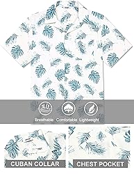 COOFANDY Hawaiian Shirt for Men Short Sleeve