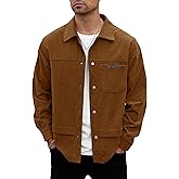VOGSTART Mens Corduroy Button Jacket Casual Pocket Shirt (S-2XL)