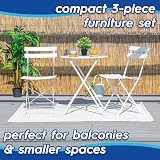 Harbour Housewares Sussex 2 Seater Folding Table Chairs Outdoor Sage Green view 3