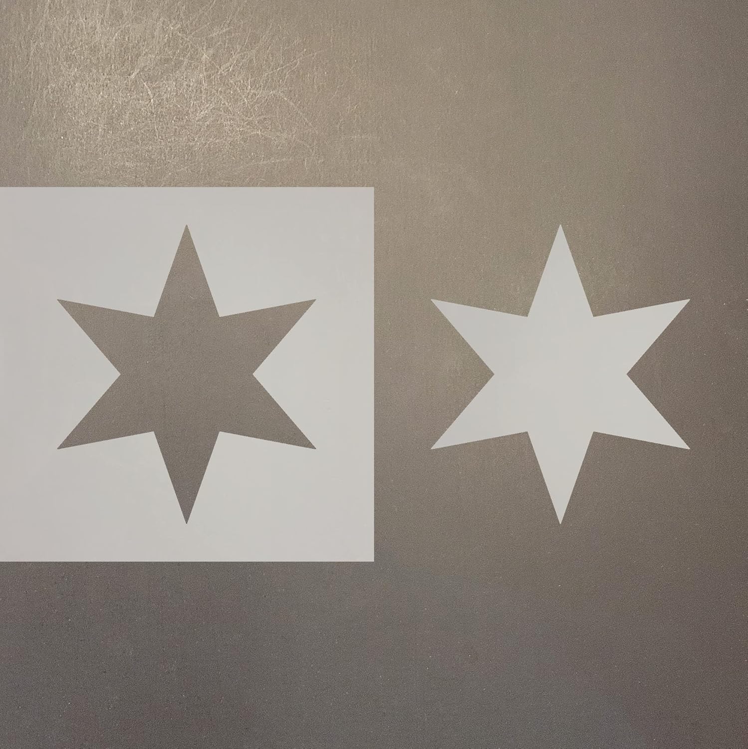 Mixed Media - Six Pointed Star Reusable Mylar Stencil - Art Craft Supplies 4 Inch