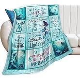 Mermaid Blanket, Ocean Throw Blanket, Mermaids Gifts, Ocean Blankets, Mermaid Stuff Fleece Flannel Plush for Women Men Boys Girls Lovers Adults Soft Bedding for Sofa Bed Office Home Decor 40"X50"